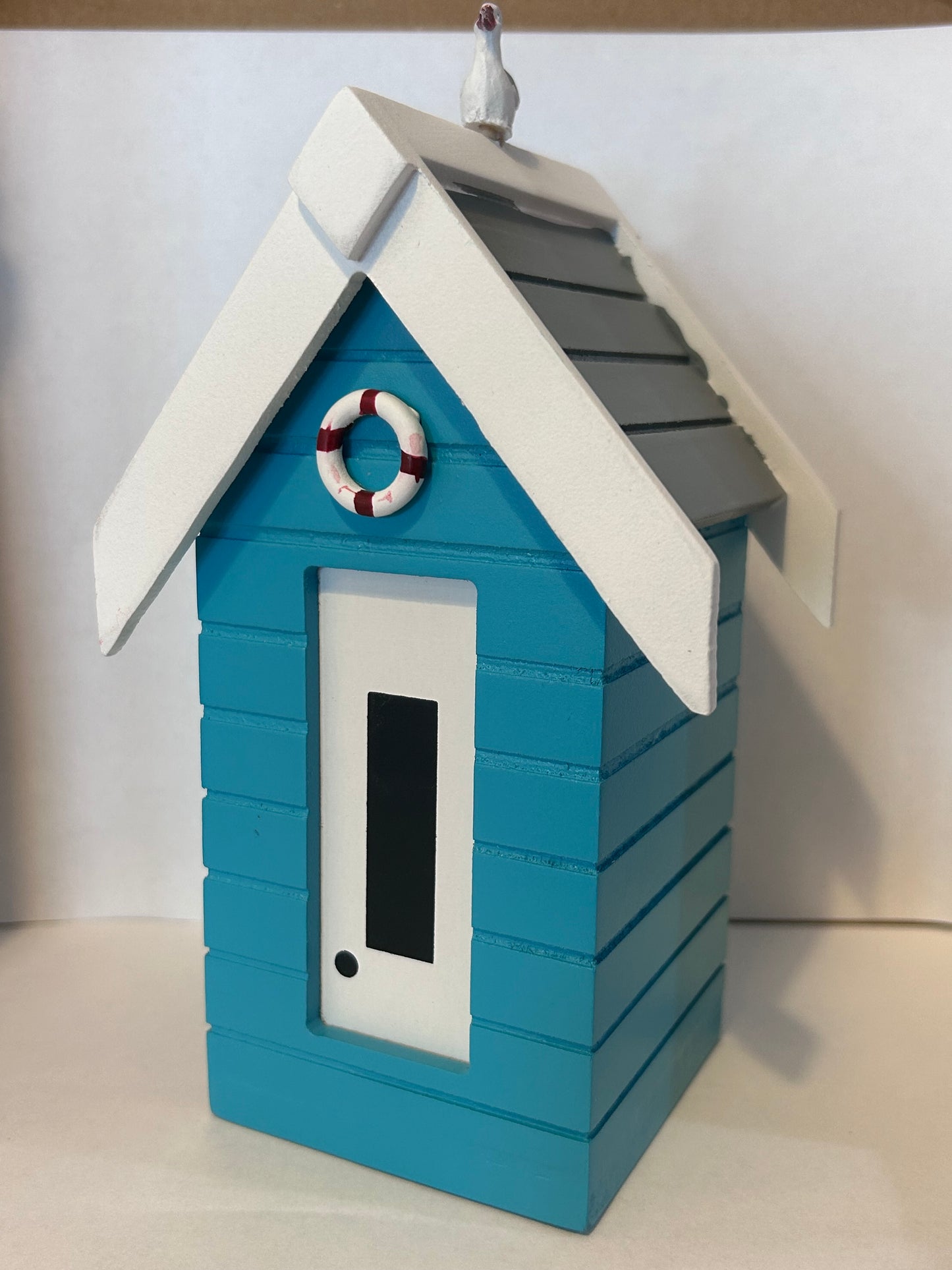 Beach Hut Money Box with novelty seagull